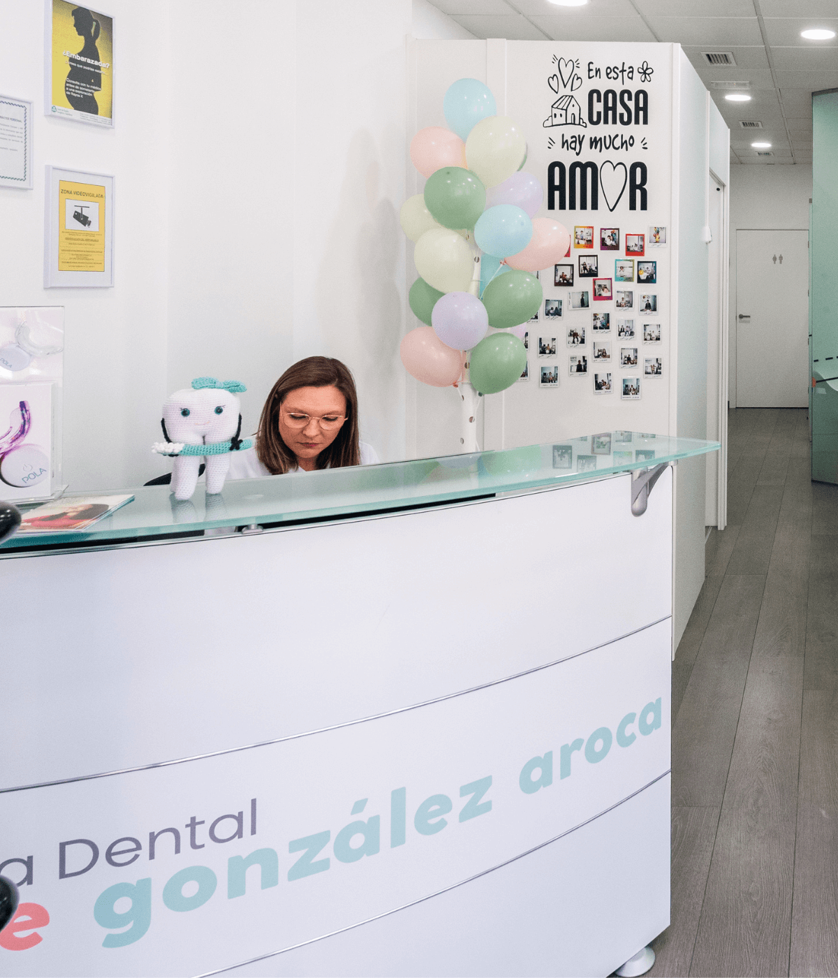 Recepción de la Clínica dental Irene González Aroca en Mérida, Badajoz
